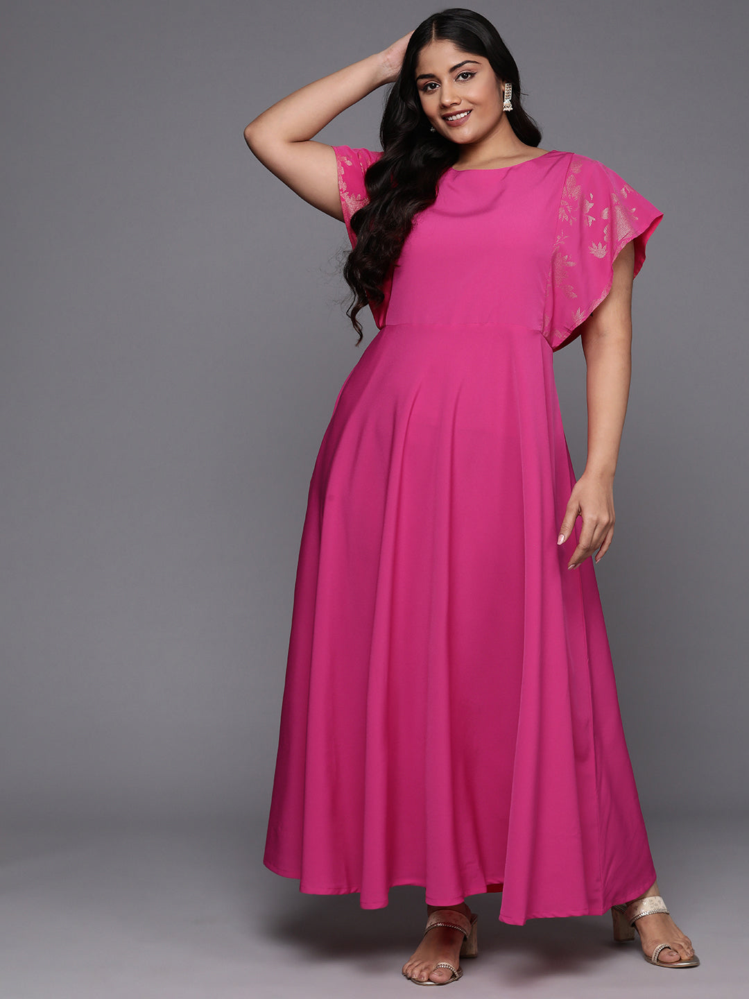 Floral Printed Maxi Dress | Women's Plus Size Indian Dresses