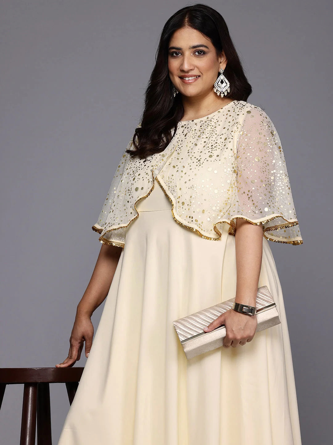 Polka Dot Gown: Plus Size Indian Dresses Online