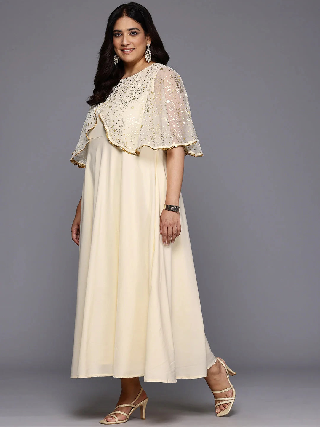 Polka Dot Gown: Plus Size Indian Dresses Online