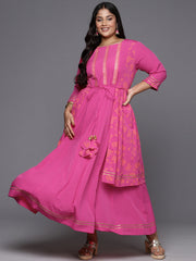 Floral Printed Layered A-Line Maxi Dress-AP-AHEDCRKH-896