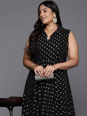 Ethnic Motifs Printed A-Line Midi Dress-AP-AHEDGRFP-130