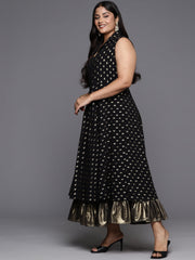 Ethnic Motifs Printed A-Line Midi Dress-AP-AHEDGRFP-130