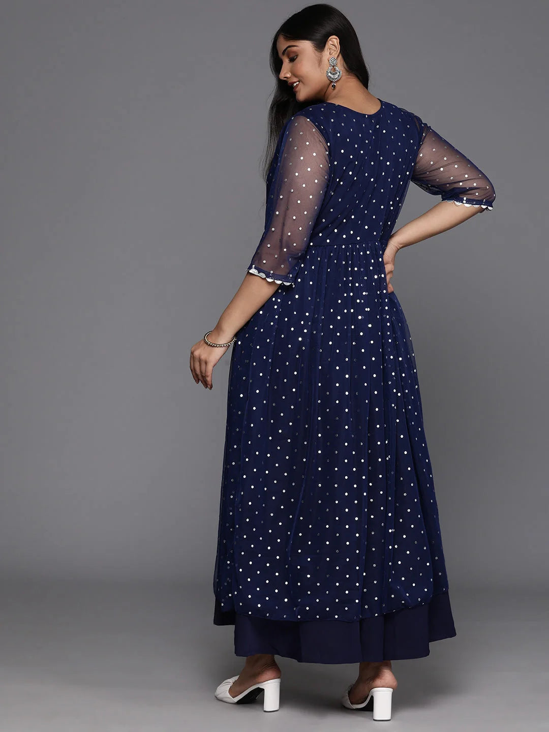 Polka Dot Plus Size Maxi Dress - Shop Indian Cotton Dresses