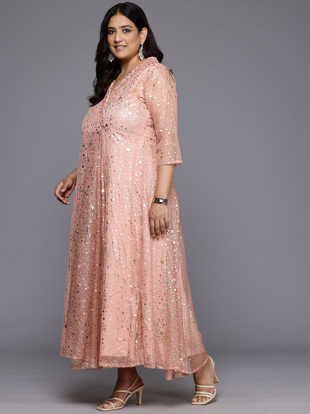 Plus Size Polka Dot Maxi Gown | Women's Ethnic Wear