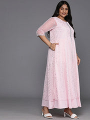 Plus Size Conversational Print A-Line Maxi Ethnic Dress-AP-AHEDNTFPDS-681