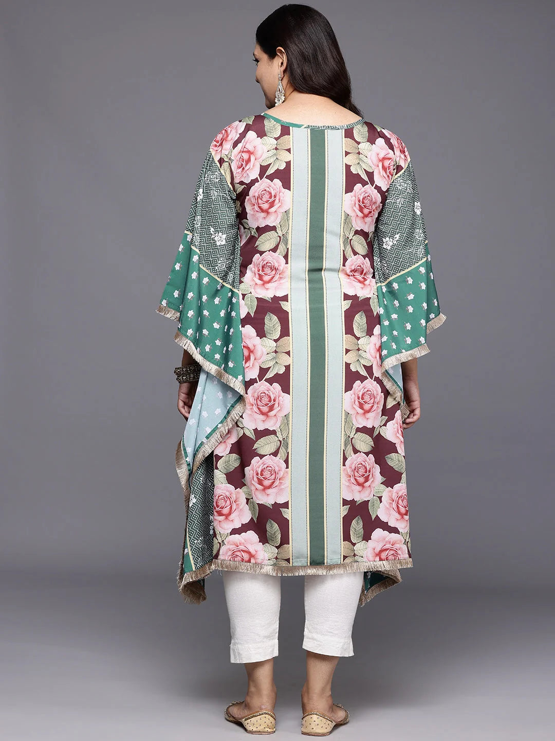 Plus Size Floral Printed Kaftan Kurta | Women's Kaftan Dresses