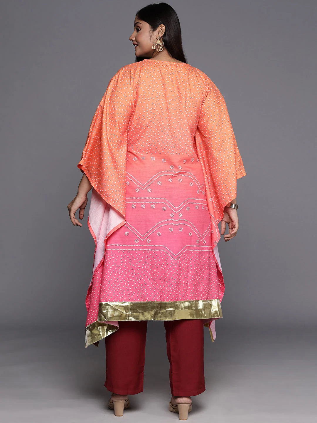 Bandhani Printed Kaftan Kurta | Women's Stylish Kaftans Online