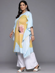 Plus Size Printed Gotta Patti Kurta with Palazzos-AP-AHKFPZ-COMBO-406