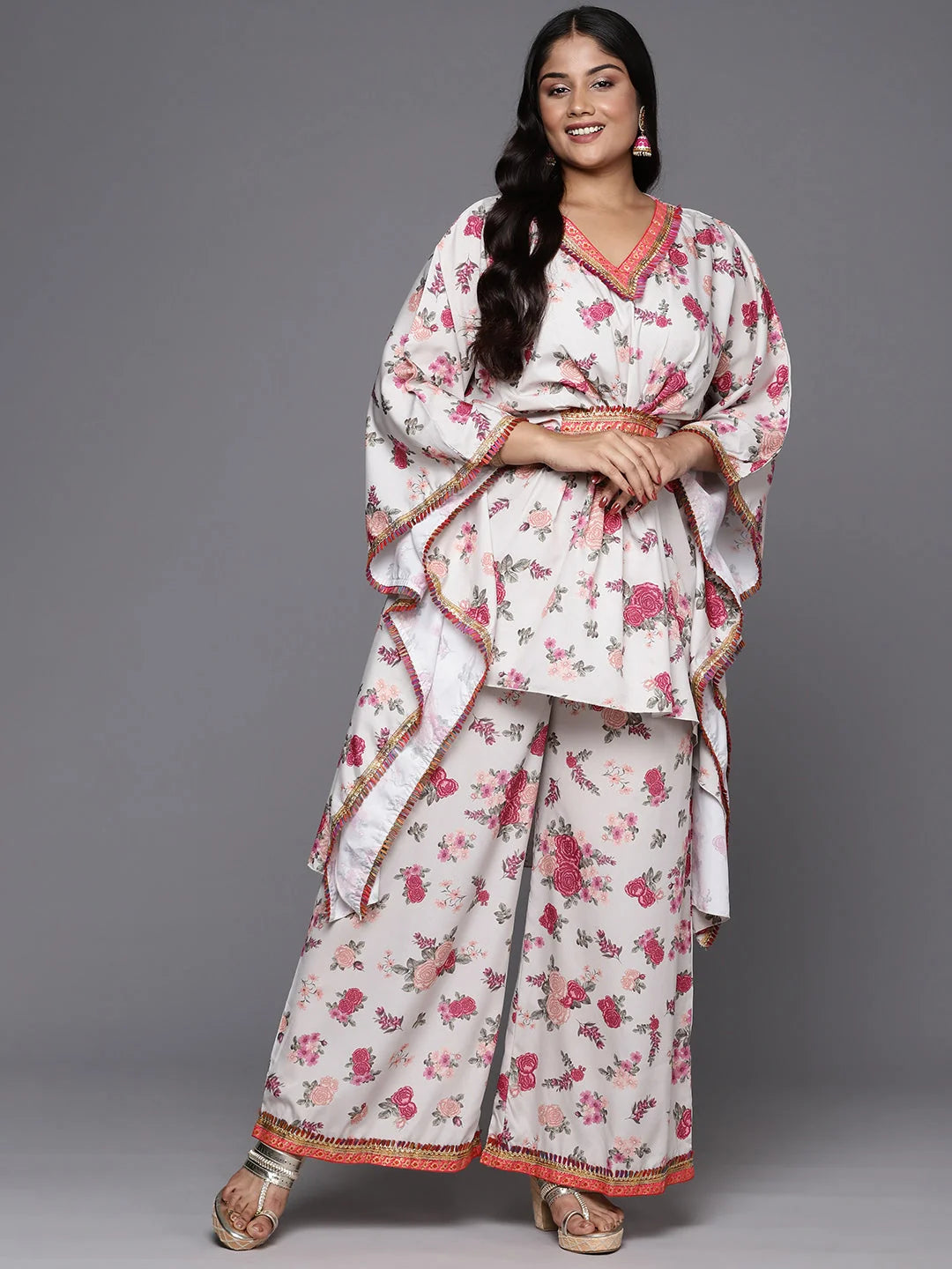 Plus Size Floral Kurta Palazzo Set | Women's Palazzo Sets