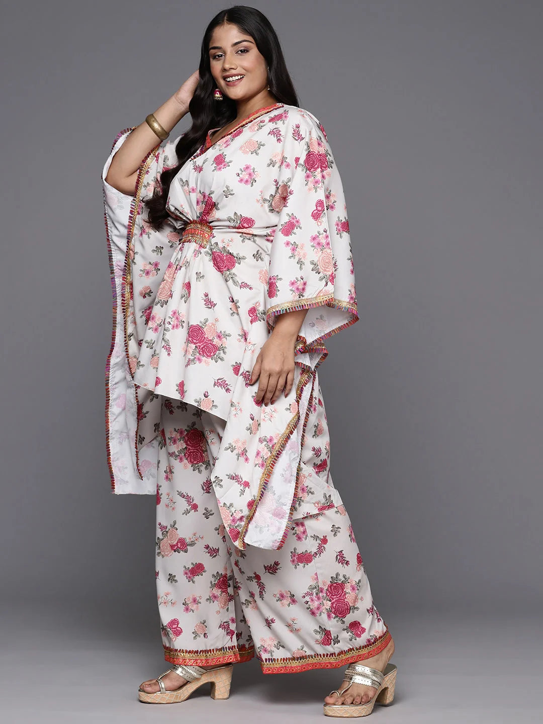 Plus Size Floral Kurta Palazzo Set | Women's Palazzo Sets