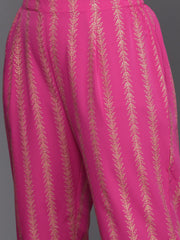 Plus Size Floral Printed Kaftan Fusion Kurta with Trousers & Belt-AP-AHKFPZBT-COMBO-851