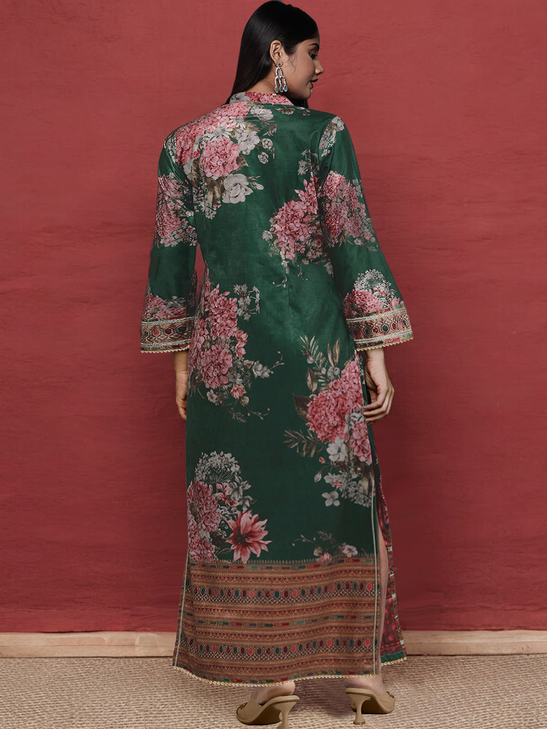 Elegant Ethnic Wear Women's Floral Printed Long Kurta-AP-AHKUCNDP-1157