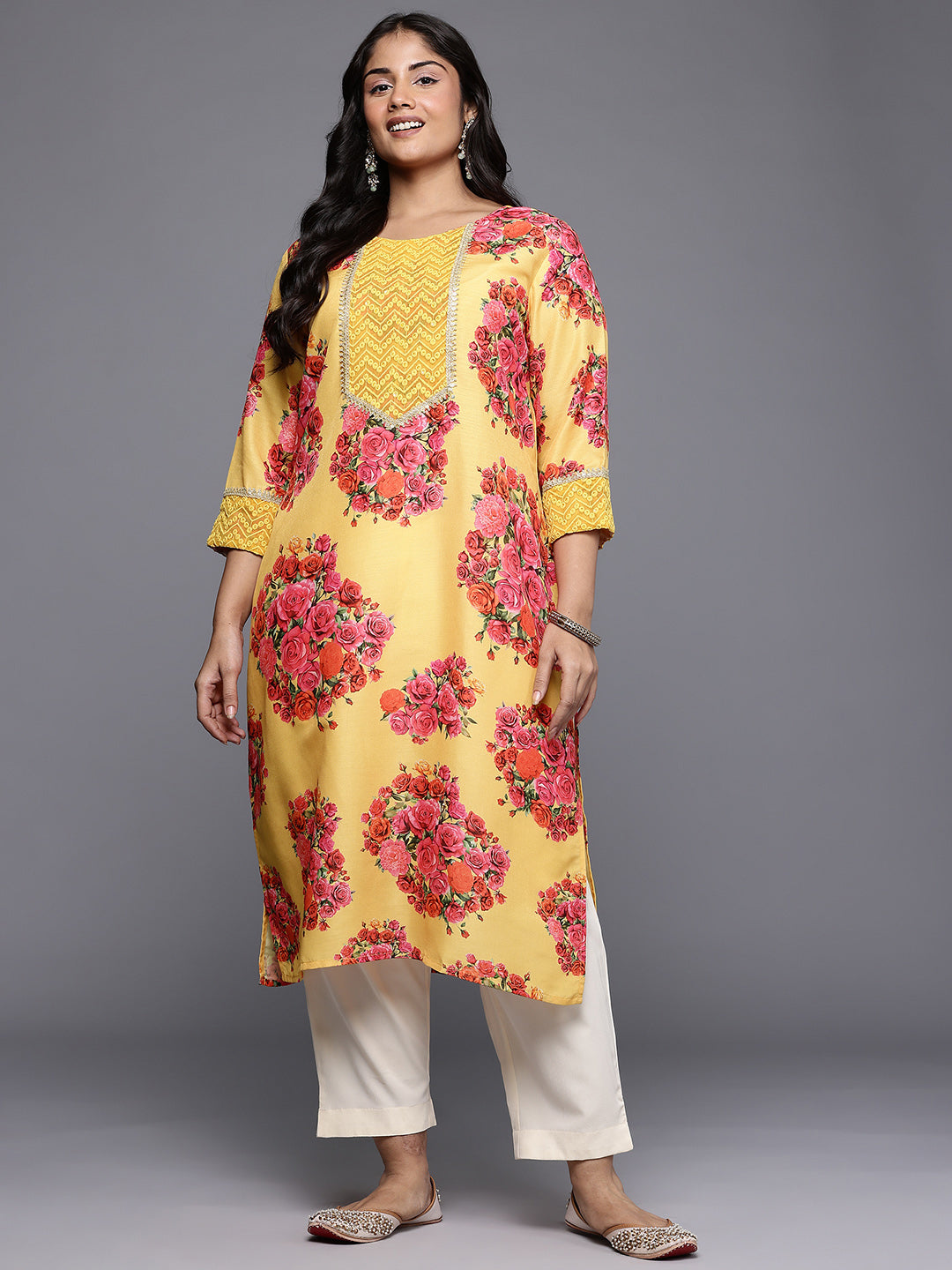Women's Traditional Wear Yellow Kurta-AP-AHKUCNDP-1165