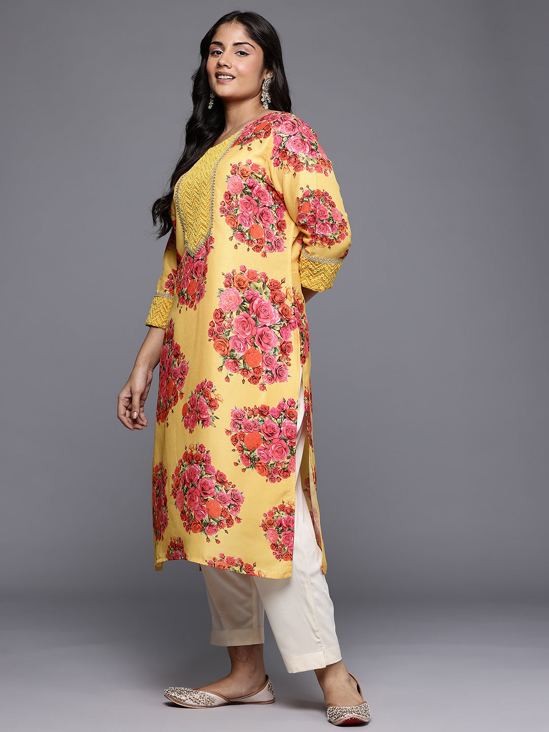 Women's Traditional Wear Yellow Kurta-AP-AHKUCNDP-1165