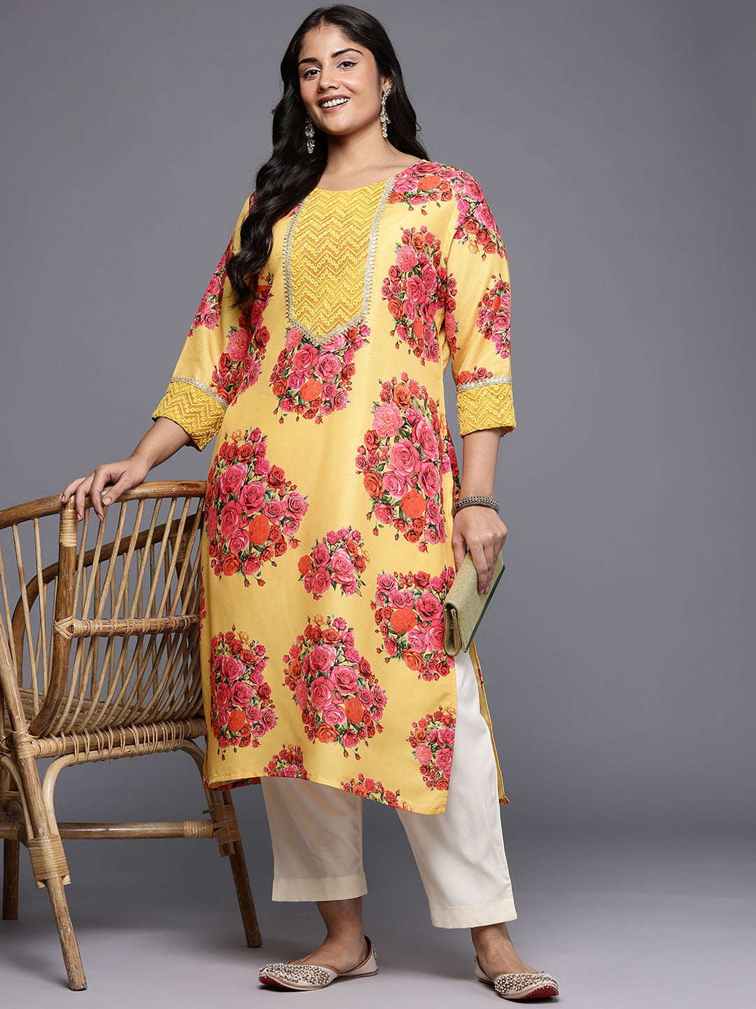 Women's Traditional Wear Yellow Kurta-AP-AHKUCNDP-1165