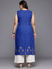 Plus Size Floral Printed Gotta Patti Pure Cotton Kurta-AP-AHKUCOGP-1080