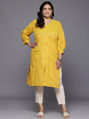 Plus Size Floral Printed Pure Cotton Kurta-AP-AHKUCOKHGL-1038