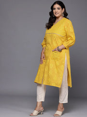 Plus Size Floral Printed Pure Cotton Kurta-AP-AHKUCOKHGL-1038