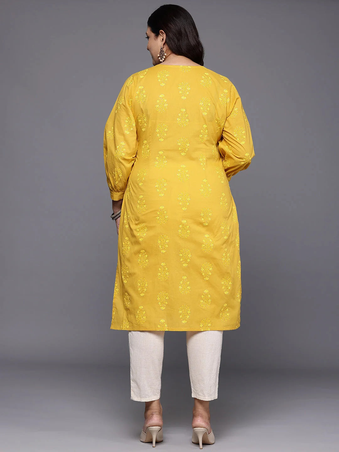 Plus Size Ethnic Print Indian Kurta | Trendy Kurtas