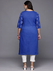 Plus Size Ethnic Motifs Printed Layered Gotta Patti Pure Cotton Kurta-AP-AHKUCOKHGL-962