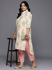 Plus Size Floral Printed Gotta Patti Pure Cotton Kurta-AP-AHKUCOPG-950