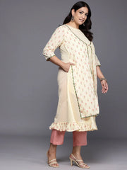 Plus Size Floral Printed Gotta Patti Pure Cotton Kurta-AP-AHKUCOPG-961