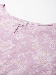 Plus Size Floral Printed Pure Cotton Kurta-AP-AHKUCOWX-1072