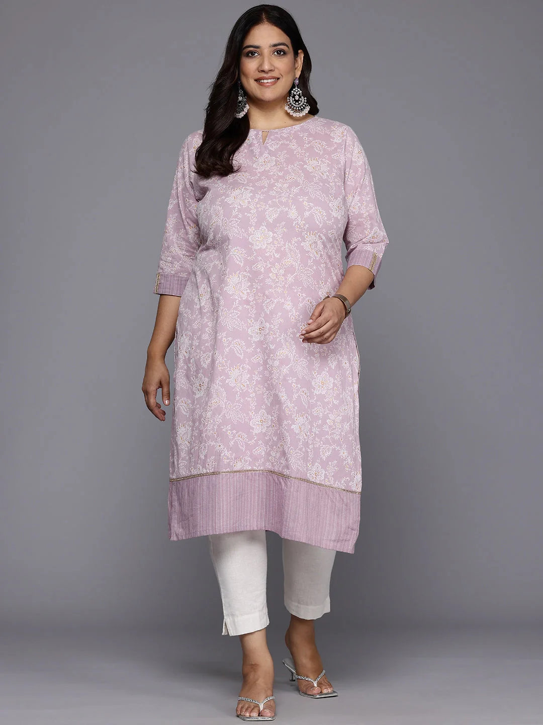 Plus Size Floral Cotton Indian Kurtas for Women Online
