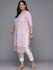 Plus Size Floral Printed Pure Cotton Kurta-AP-AHKUCOWX-1072
