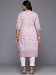 Plus Size Floral Printed Pure Cotton Kurta-AP-AHKUCOWX-1072