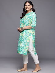 Plus Size Floral Printed Pure Cotton Kurta-AP-AHKUCOWX-1125