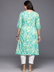 Plus Size Floral Printed Pure Cotton Kurta-AP-AHKUCOWX-1125