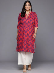 Plus Size Floral Printed Floral Crepe Kurta-AP-AHKUCRDP-1135