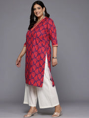 Plus Size Floral Printed Floral Crepe Kurta-AP-AHKUCRDP-1135