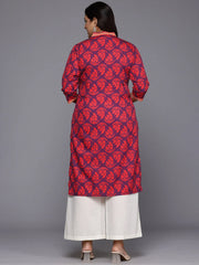 Plus Size Floral Printed Floral Crepe Kurta-AP-AHKUCRDP-1135