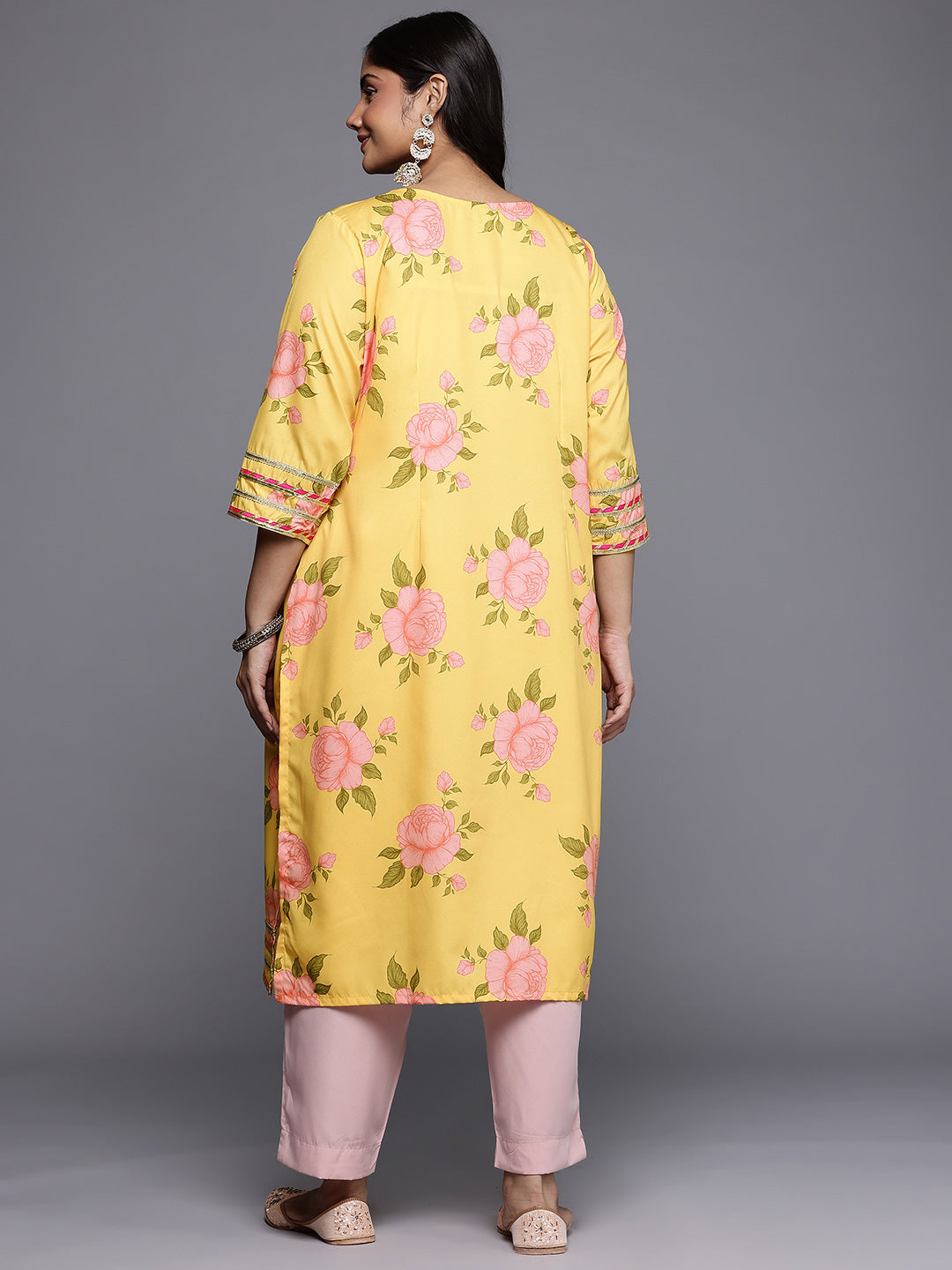 Women's Traditional Wear Yellow Kurta-AP-AHKUCRDP-1158