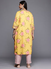Women's Traditional Wear Yellow Kurta-AP-AHKUCRDP-1158