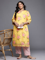Women's Traditional Wear Yellow Kurta-AP-AHKUCRDP-1158