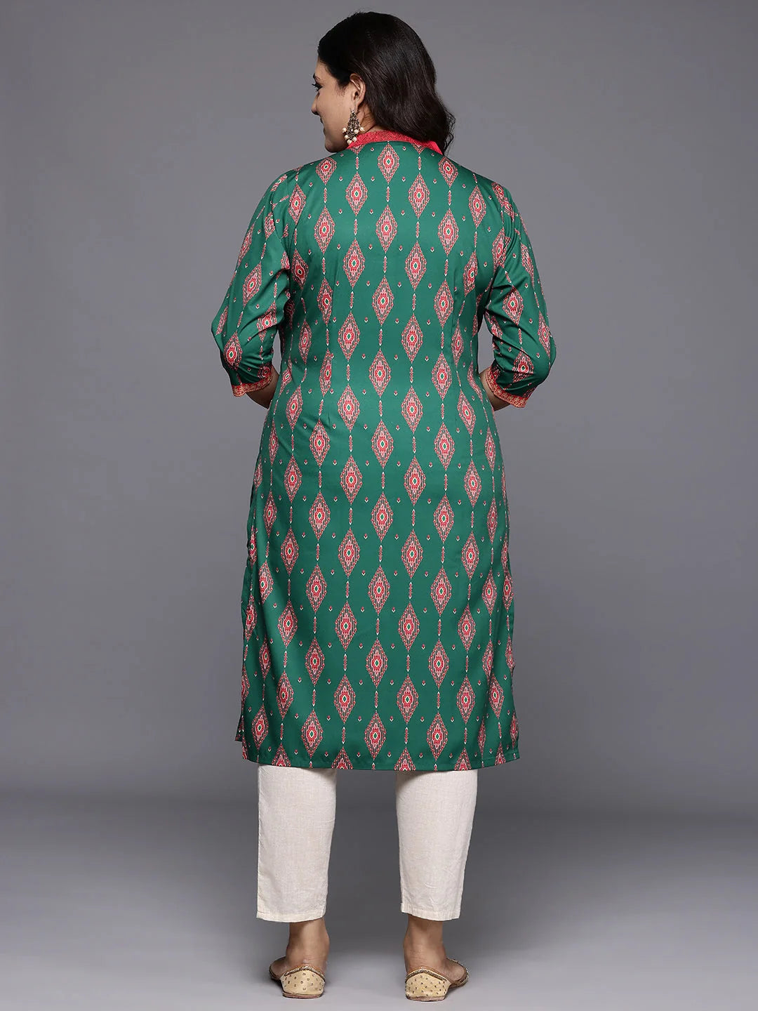 Plus Size Gotta Patti Floral Indian Kurta for Ladies