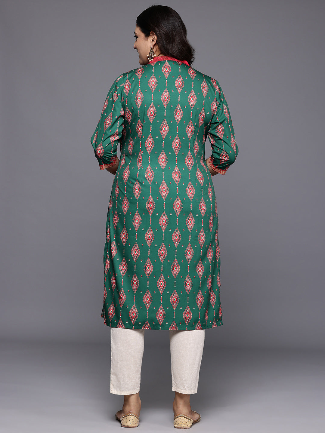 Plus Size Gotta Patti Floral Indian Kurta for Ladies