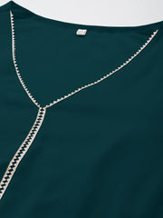 Gotta Patti Puffed Sleeves Anarkali Kurta with Trousers & Dupatta-AP-AHKUDUPN-COMBO-955