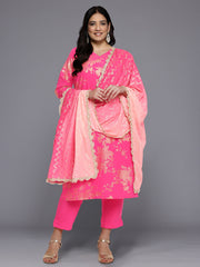 Women Floral Printed Regular Kurta with Trousers & With Dupatta-AP-AHKUDUPN-COMBO-360