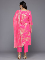 Women Floral Printed Regular Kurta with Trousers & With Dupatta-AP-AHKUDUPN-COMBO-360