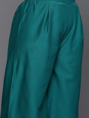 Plus Size Ethnic Motifs Printed Panelled Kurta with Palazzos & Dupatta-AP-AHKUDUPZ-COMBO-636