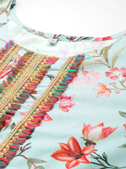 Plus Size Floral Printed Zari Kurta with Palazzos & Dupatta-AP-AHKUDUPZ-COMBO-933