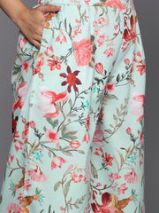 Plus Size Floral Printed Zari Kurta with Palazzos & Dupatta-AP-AHKUDUPZ-COMBO-933