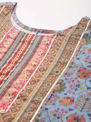 Women Floral Printed Regular Gotta Patti Kurta with Palazzos & With Dupatta-AP-AHKUDUPZ-COMBO-974