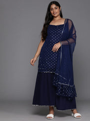 Plus Size Printed Regular Sequinned Sharara set with Dupatta-AP-AHKUDUSH-COMBO-469-FF