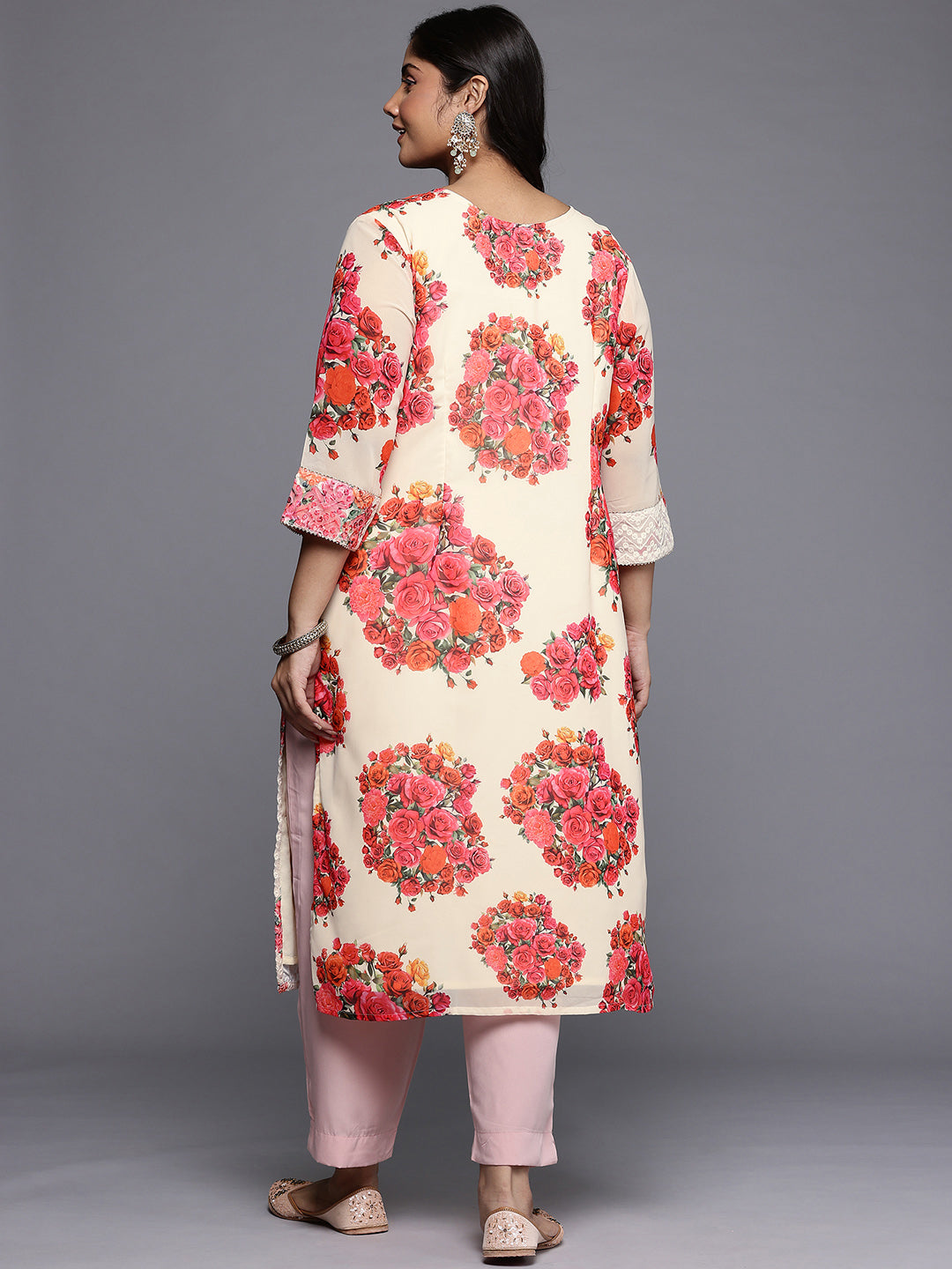 Women's Traditional Wear Off-White Kurta-AP-AHKUGRDP-1164-DS