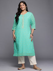 Women's Traditional Wear Blue Kurta-AP-AHKUGRFPGL-1166